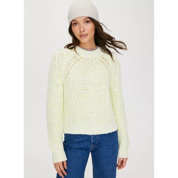 Aritzia WILFRED Confetti Beige Chunky Knit Cropped Raglan Sweater, Size L - Picture 13 of 16